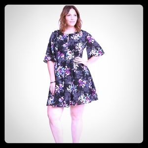Floral Print Georgette Skater Dress